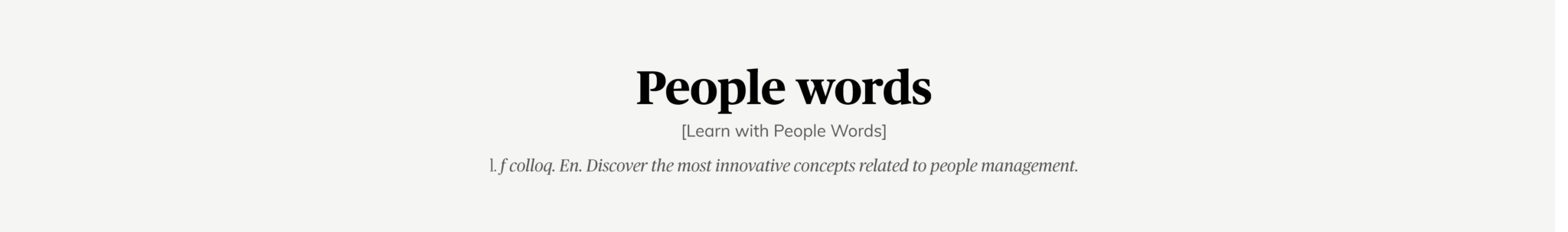 People first | People Words